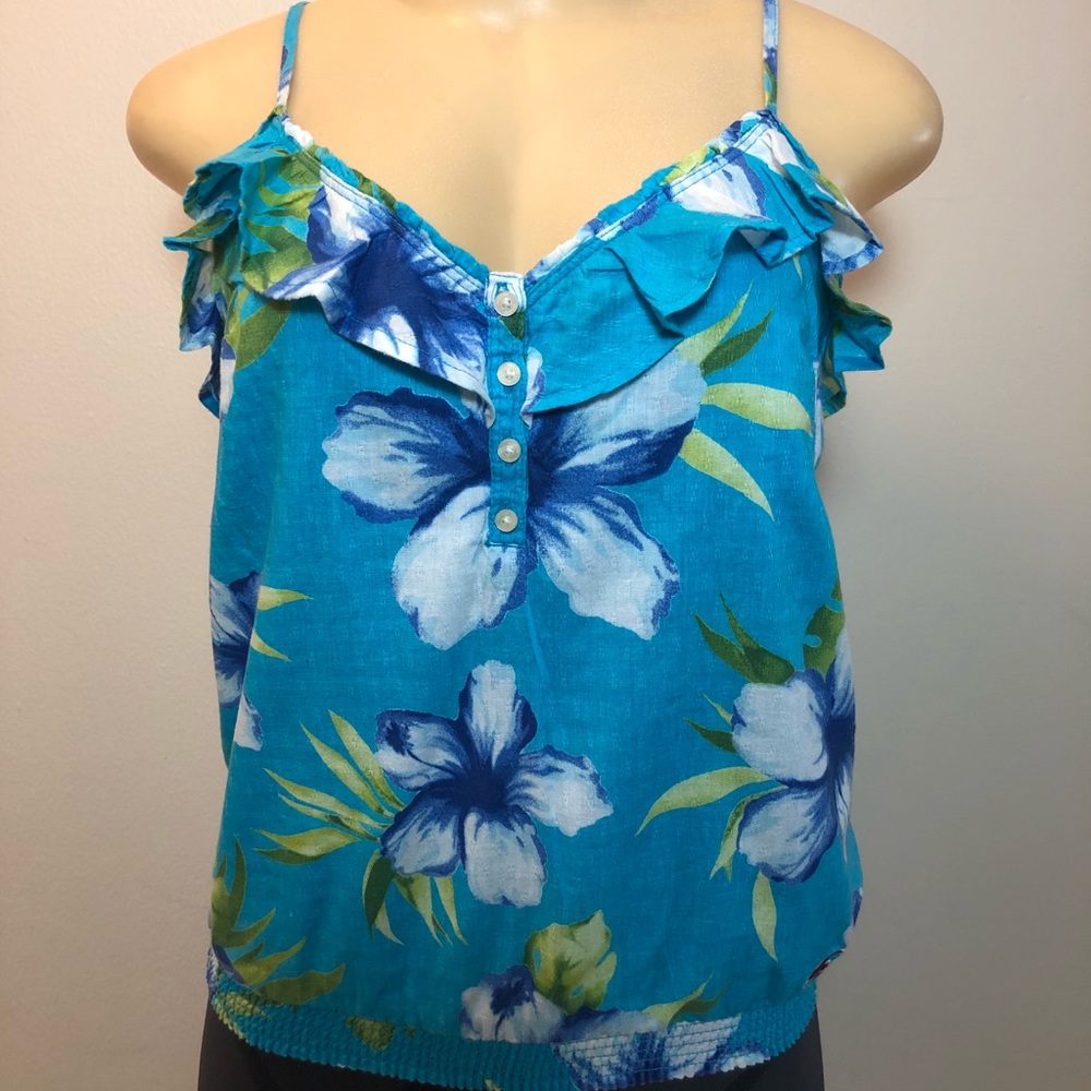Blue Flower Hollister Top